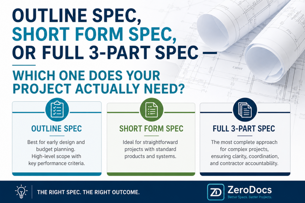 Outline Spec, Short Form Spec, or Full 3-Part Spec — Which One Does Your Project Actually Need?